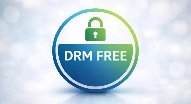DRM Free badge representing ebooks without digital rights management restrictions